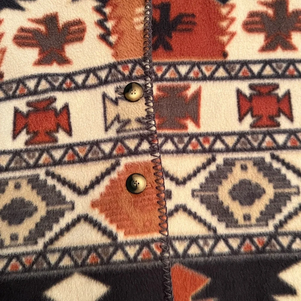 Sunbelt size large shacket 100% polyester made in USA tribal aztec design - Picture 4 of 6